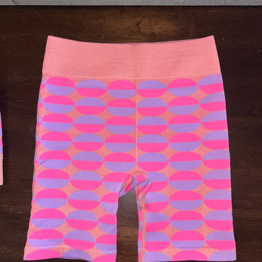 Fabletics Pink and Purple Patterned Workout Set - image 4